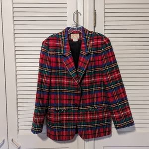 Vintage Pendleton Tartan Plaid Christmas Blazer Size 8 (Fits like 10/12)